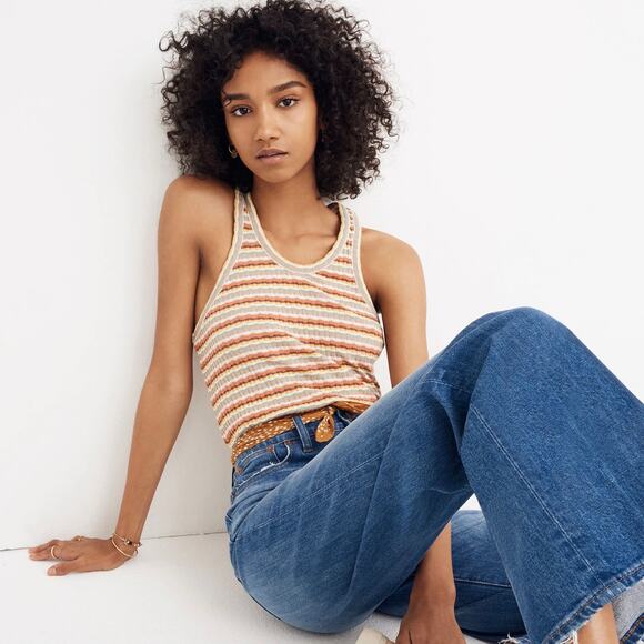 Madewell Ribbed U-Neck Tank Top - Stripe - XS - Picture 2 of 12